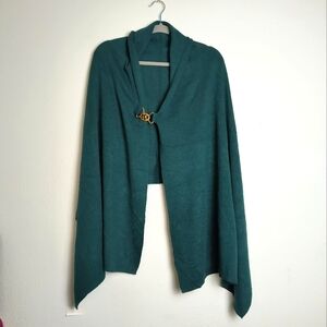 Statement Emerald Green Evening Cape Poncho